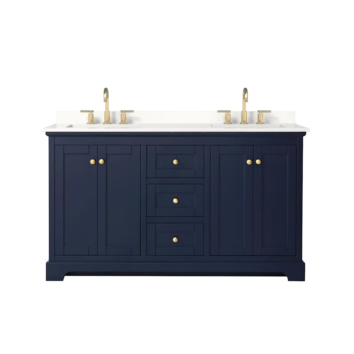 Avery 60" Free Standing Double Basin Vanity Set with Cabinet and Quartz Vanity Top - image 9