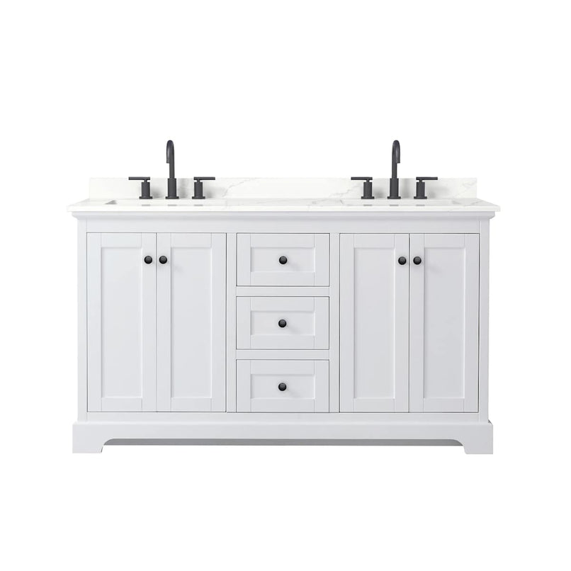 Avery 60" Free Standing Double Basin Vanity Set with Cabinet and Quartz Vanity Top - image 14