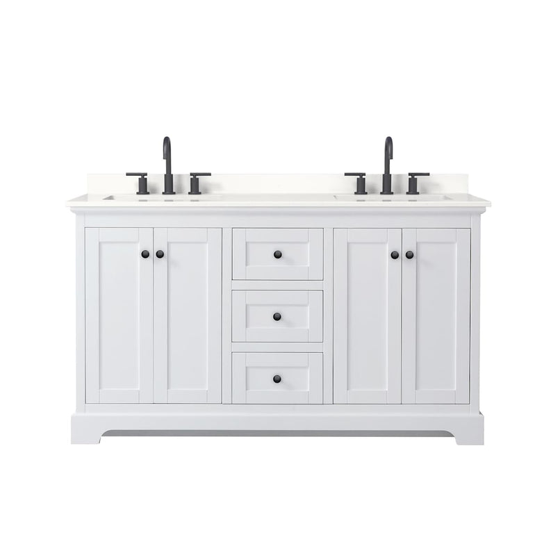 Avery 60" Free Standing Double Basin Vanity Set with Cabinet and Quartz Vanity Top - image 15