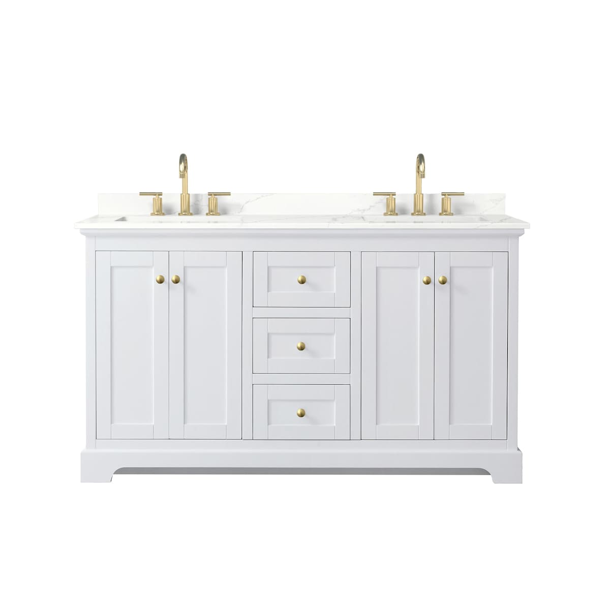 Avery 60" Free Standing Double Basin Vanity Set with Cabinet and Quartz Vanity Top - image 16