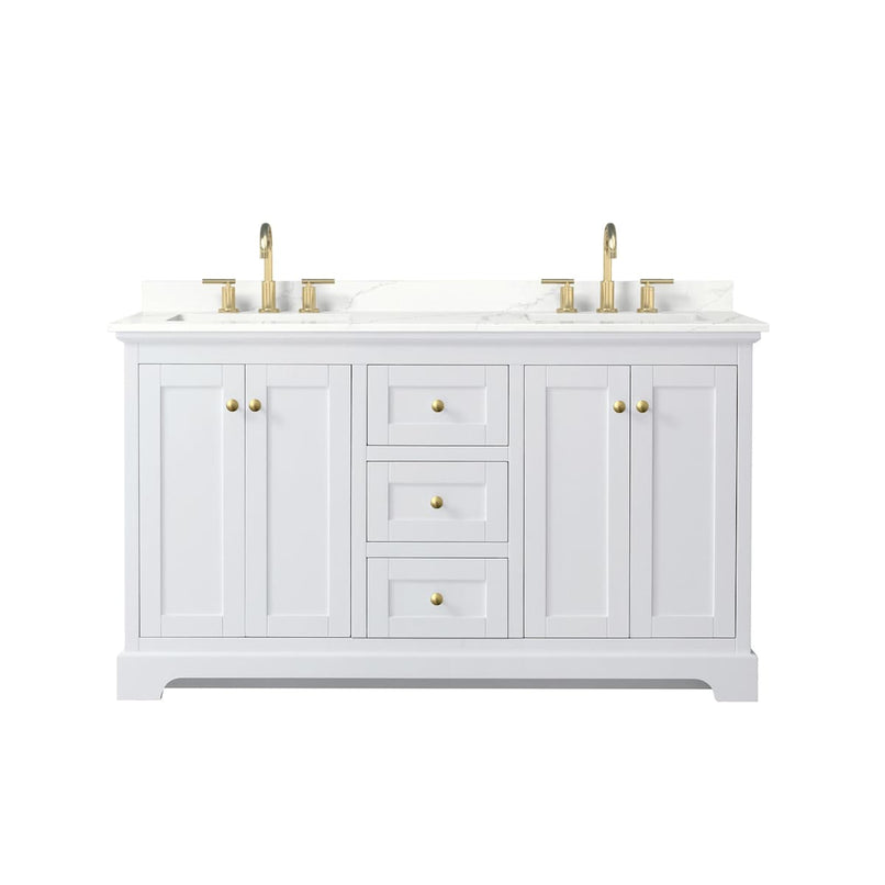 Avery 60" Free Standing Double Basin Vanity Set with Cabinet and Quartz Vanity Top - image 16