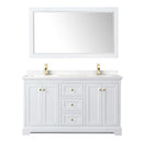 Avery 60" Free Standing Double Basin Vanity Set with Cabinet, Cultured Marble Vanity Top, and Framed Mirror - image 2