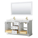 Avery 60" Free Standing Double Basin Vanity Set with Cabinet, Cultured Marble Vanity Top, and Framed Mirror - image 3