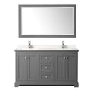 Avery 60" Free Standing Double Basin Vanity Set with Cabinet, Cultured Marble Vanity Top, and Framed Mirror - image 15
