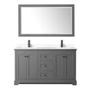 Avery 60" Free Standing Double Basin Vanity Set with Cabinet, Cultured Marble Vanity Top, and Framed Mirror - image 16