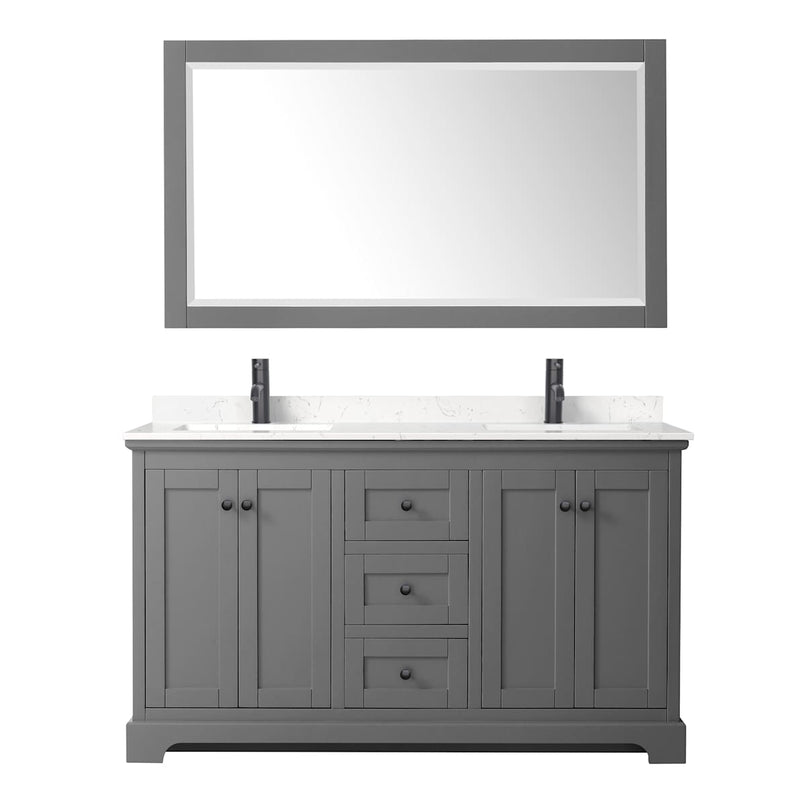 Avery 60" Free Standing Double Basin Vanity Set with Cabinet, Cultured Marble Vanity Top, and Framed Mirror - image 17