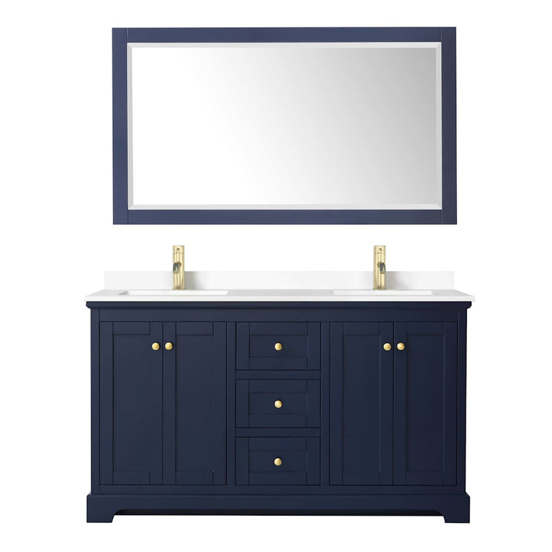 Avery 60" Free Standing Double Basin Vanity Set with Cabinet, Cultured Marble Vanity Top, and Framed Mirror - image 18