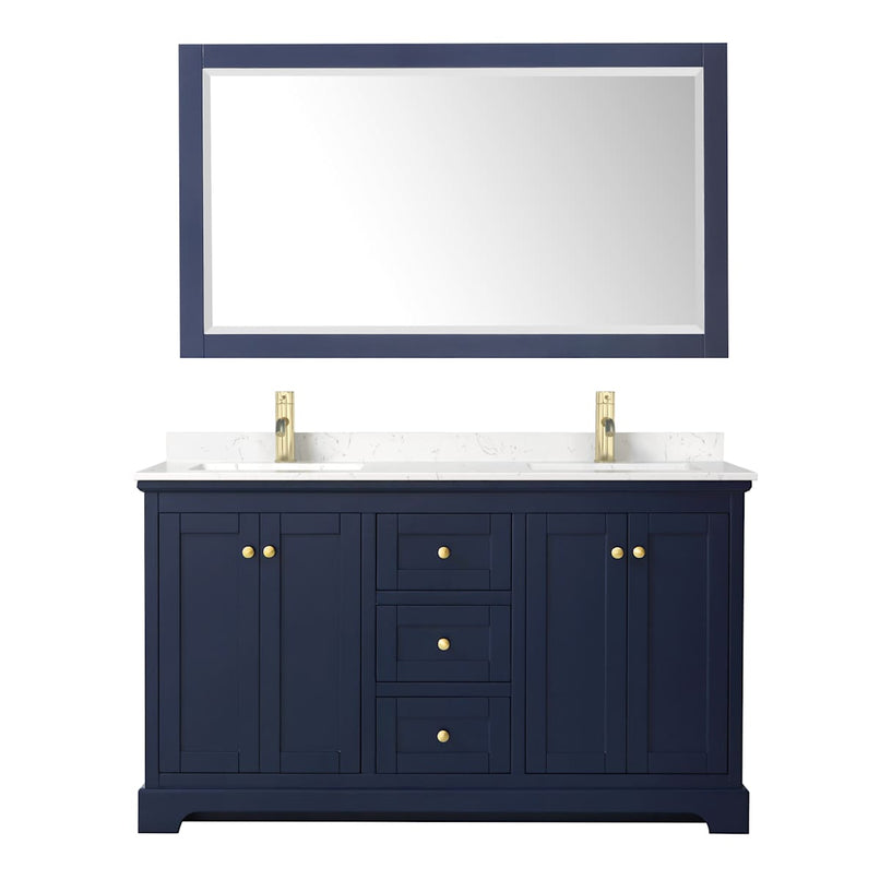 Avery 60" Free Standing Double Basin Vanity Set with Cabinet, Cultured Marble Vanity Top, and Framed Mirror - image 19