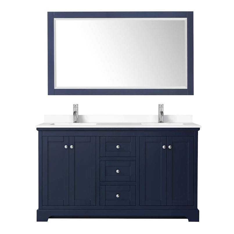 Avery 60" Free Standing Double Basin Vanity Set with Cabinet, Cultured Marble Vanity Top, and Framed Mirror - image 20