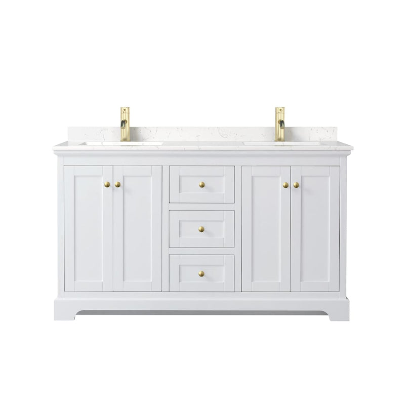 Avery 60" Free Standing Double Basin Vanity Set with Cabinet and Cultured Marble Vanity Top - image 2