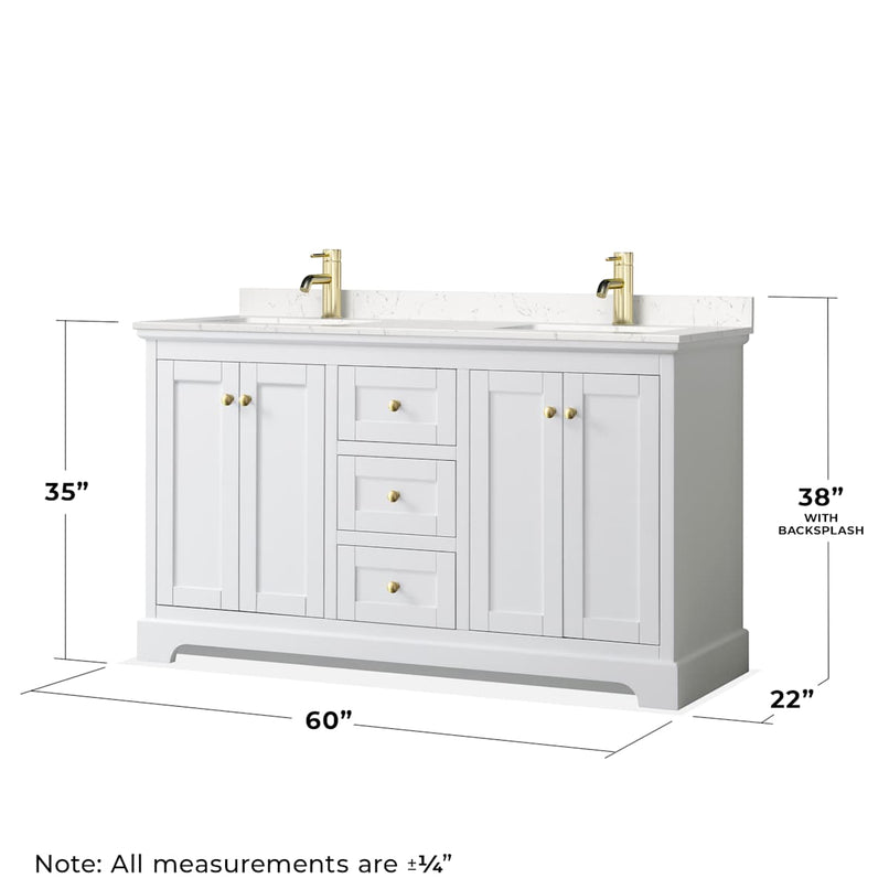 Avery 60" Free Standing Double Basin Vanity Set with Cabinet and Cultured Marble Vanity Top - image 5