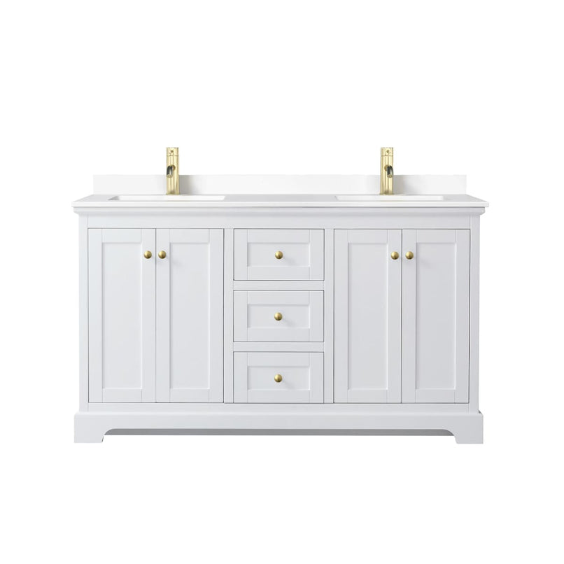 Avery 60" Free Standing Double Basin Vanity Set with Cabinet and Cultured Marble Vanity Top - image 9