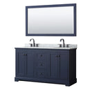 Avery 60" Free Standing Double Basin Vanity Set with Cabinet, Marble Vanity Top, and Framed Mirror - image 1