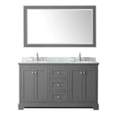 Avery 60" Free Standing Double Basin Vanity Set with Cabinet, Marble Vanity Top, and Framed Mirror - image 8