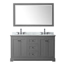 Avery 60" Free Standing Double Basin Vanity Set with Cabinet, Marble Vanity Top, and Framed Mirror - image 9