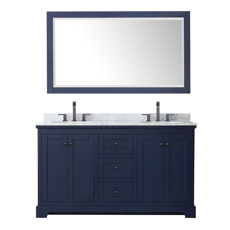 Avery 60" Free Standing Double Basin Vanity Set with Cabinet, Marble Vanity Top, and Framed Mirror - image 12