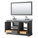 Avery 60" Free Standing Double Basin Vanity Set with Cabinet, Marble Vanity Top, and Framed Mirror - image 18
