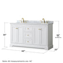 Avery 60" Free Standing Double Basin Vanity Set with Cabinet and Marble Vanity Top - image 3