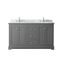 Avery 60" Free Standing Double Basin Vanity Set with Cabinet and Marble Vanity Top - image 7