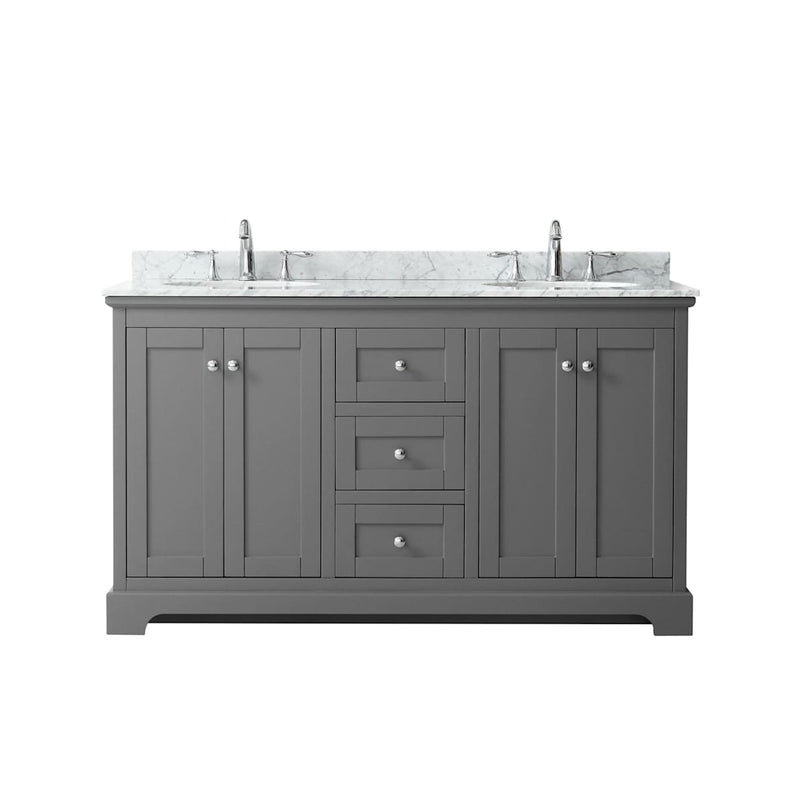 Avery 60" Free Standing Double Basin Vanity Set with Cabinet and Marble Vanity Top - image 7