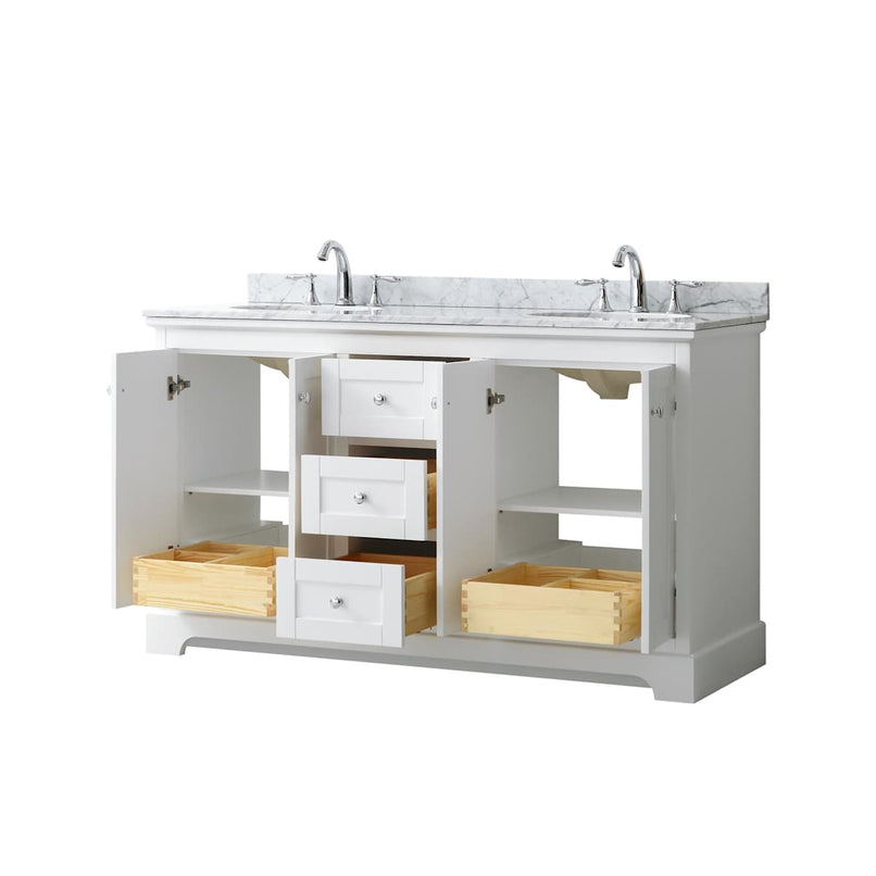 Avery 60" Free Standing Double Basin Vanity Set with Cabinet and Marble Vanity Top - image 12