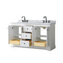 Avery 60" Free Standing Double Basin Vanity Set with Cabinet and Marble Vanity Top - image 13