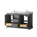 Avery 60" Free Standing Double Basin Vanity Set with Cabinet and Marble Vanity Top - image 14