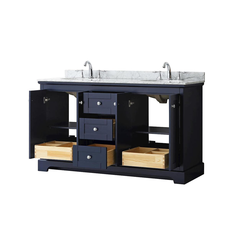 Avery 60" Free Standing Double Basin Vanity Set with Cabinet and Marble Vanity Top - image 17