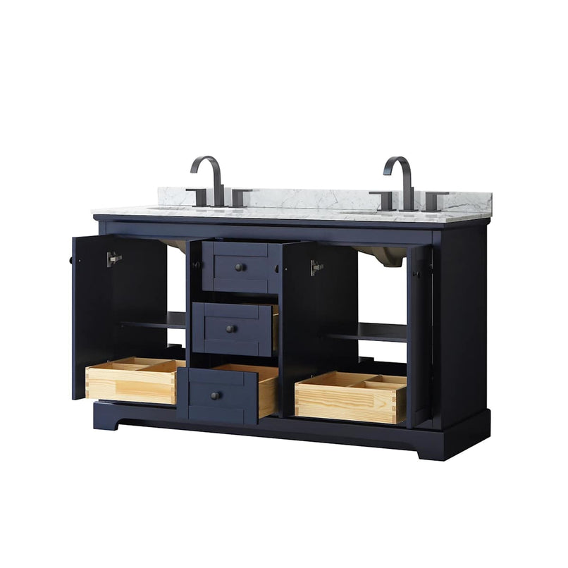 Avery 60" Free Standing Double Basin Vanity Set with Cabinet and Marble Vanity Top - image 18