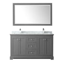 Avery 60" Free Standing Double Basin Vanity Set with Cabinet, Marble Vanity Top, and Framed Mirror - image 8