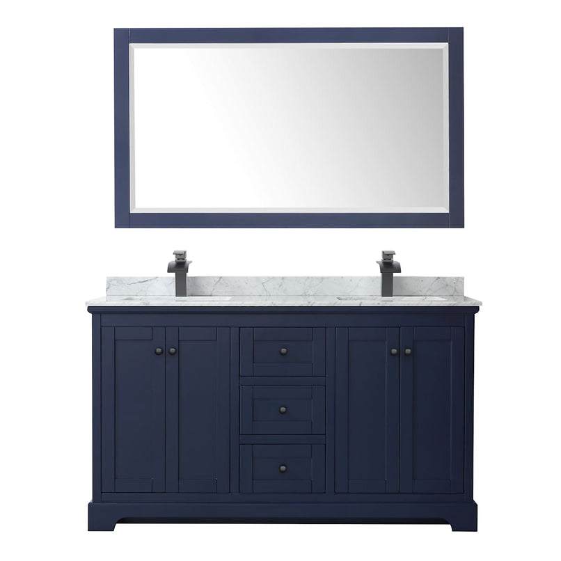 Avery 60" Free Standing Double Basin Vanity Set with Cabinet, Marble Vanity Top, and Framed Mirror - image 12