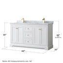 Avery 60" Free Standing Double Basin Vanity Set with Cabinet and Marble Vanity Top - image 3