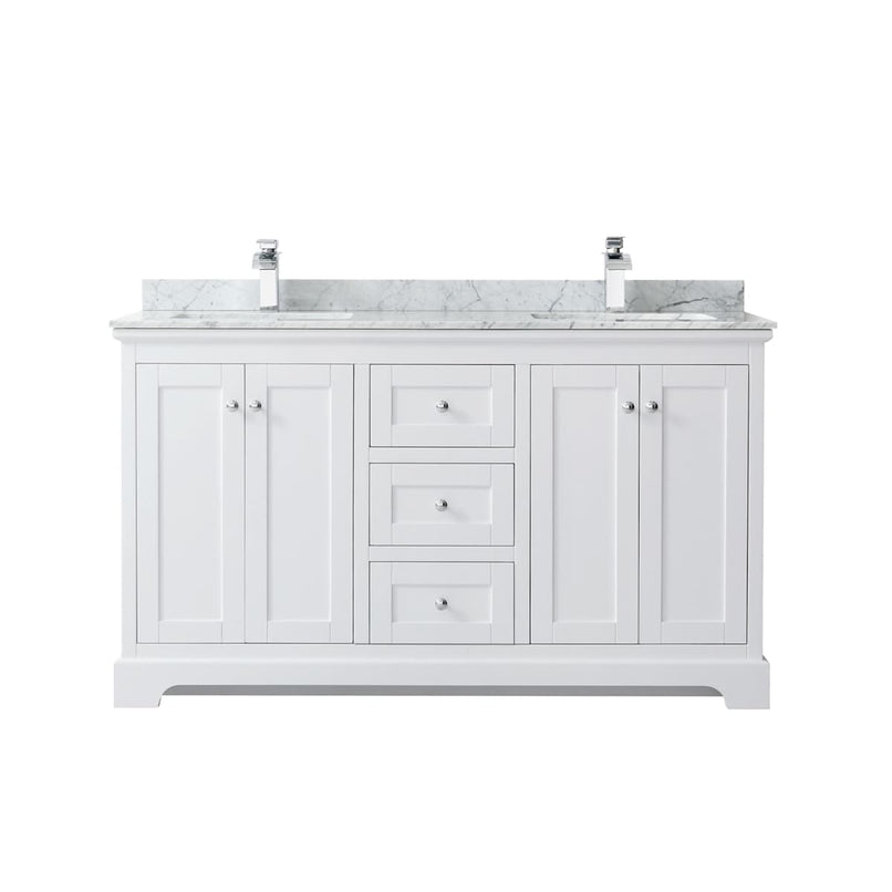 Avery 60" Free Standing Double Basin Vanity Set with Cabinet and Marble Vanity Top - image 5