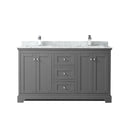 Avery 60" Free Standing Double Basin Vanity Set with Cabinet and Marble Vanity Top - image 7