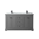 Avery 60" Free Standing Double Basin Vanity Set with Cabinet and Marble Vanity Top - image 8
