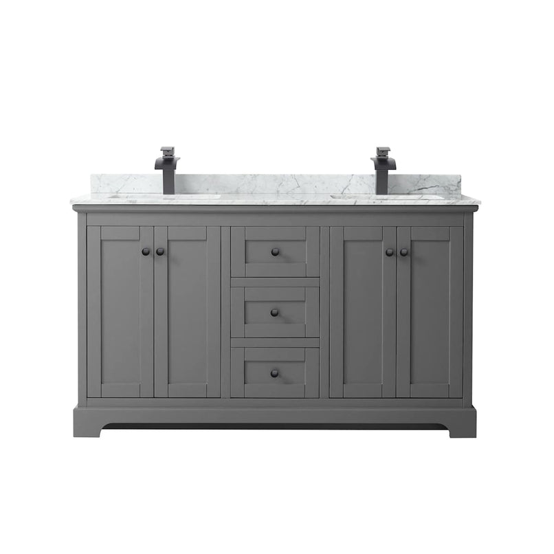 Avery 60" Free Standing Double Basin Vanity Set with Cabinet and Marble Vanity Top - image 8