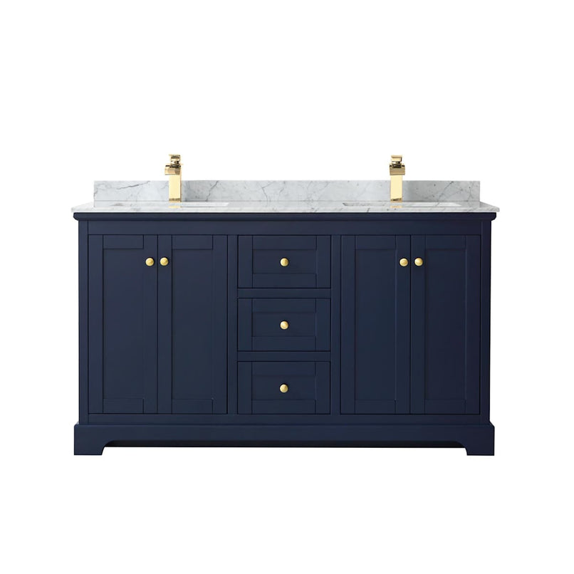 Avery 60" Free Standing Double Basin Vanity Set with Cabinet and Marble Vanity Top - image 9