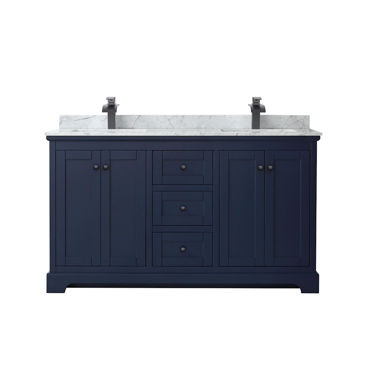 Avery 60" Free Standing Double Basin Vanity Set with Cabinet and Marble Vanity Top - image 11