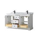 Avery 60" Free Standing Double Basin Vanity Set with Cabinet and Marble Vanity Top - image 13