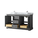Avery 60" Free Standing Double Basin Vanity Set with Cabinet and Marble Vanity Top - image 14