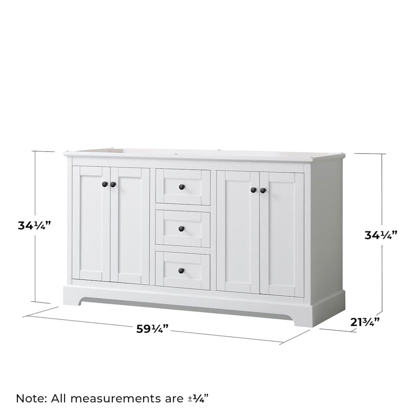 Avery 60" Double Free Standing Vanity Cabinet - Less Vanity Top - image 3