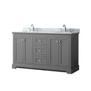Avery 60" Free Standing Double Basin Vanity Set with Cabinet and Marble Vanity Top - image 1