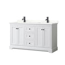 Avery 60" Free Standing Double Basin Vanity Set with Cabinet and Quartz Vanity Top - image 1