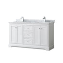 Avery 60" Free Standing Double Basin Vanity Set with Cabinet and Marble Vanity Top - image 1