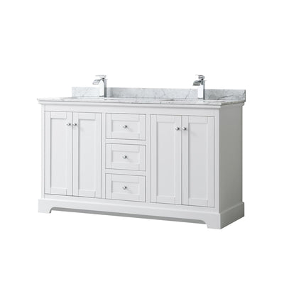 Avery 60" Free Standing Double Basin Vanity Set with Cabinet and Marble Vanity Top - image 1