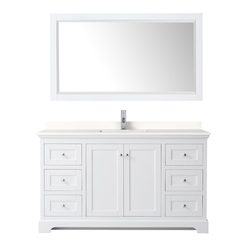 Avery 60" Free Standing Single Basin Vanity Set with Cabinet, Quartz Vanity Top, and Framed Mirror - image 10