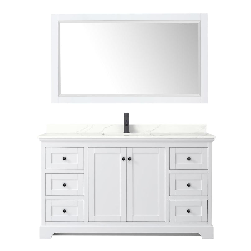 Avery 60" Free Standing Single Basin Vanity Set with Cabinet, Quartz Vanity Top, and Framed Mirror - image 17