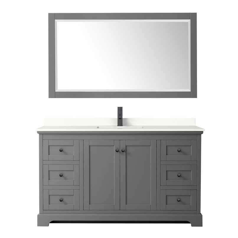 Avery 60" Free Standing Single Basin Vanity Set with Cabinet, Quartz Vanity Top, and Framed Mirror - image 20