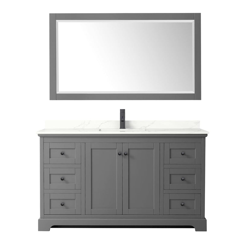 Avery 60" Free Standing Single Basin Vanity Set with Cabinet, Quartz Vanity Top, and Framed Mirror - image 21