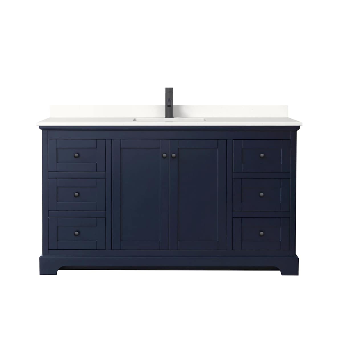 Avery 60" Free Standing Single Basin Vanity Set with Cabinet and Quartz Vanity Top
